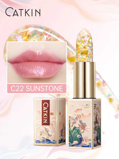 CATKIN Tinted Lip Balm Color Changing Lipstick Ultra Hydrating Natural Lip Moistrurizer with Vitamin E Nourishing For Cracked &