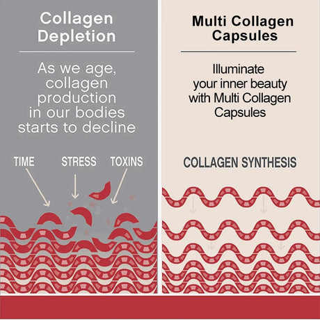 YIMIDUK Multi Collagen Peptides 1500mg Capsules, Supports Skin, Hair, Nails, Joint & Bone Health, Digestion & Daily Vitality