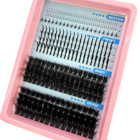 15Rows False Eyelashes Clusters Spikes&Bottom Lashes DIY Manga Cluster Eyelash Extensions Waterproof Individual Lashes Clusters
