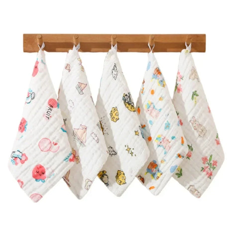 5 Pieces/set of Saliva Wipes Baby Cotton Gauze Super Soft 6-layer Face Towels Handkerchiefs Baby Wet Wipes Baby Towels Baby Care