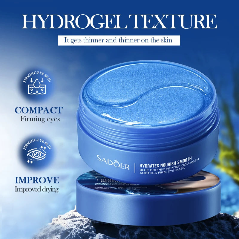 60/120pcs SADOER Caffeine Crystal Collagen Eye Mask: Moisturizing Eye Patches for Eye Care Ant -Aging Anti Wrinkles Skin Care