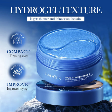 60/120pcs SADOER Caffeine Crystal Collagen Eye Mask: Moisturizing Eye Patches for Eye Care Ant -Aging Anti Wrinkles Skin Care