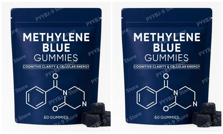 Methylene Blue Gummies 5mg, 99.9% Pure USP‑Grade, for Cognitive Support, Mental Clarity, Lifted Mood, Sharper Focus, 30/60 CT