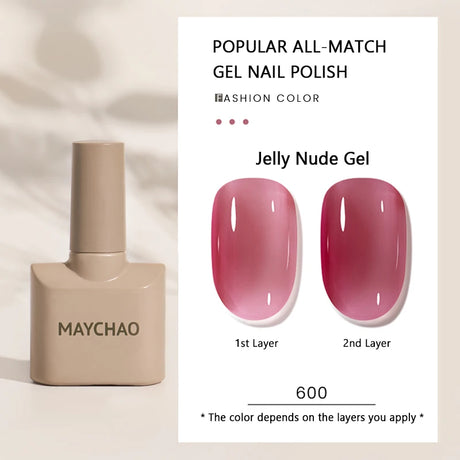 MAYCHAO Gel Nail Polish 12ML Full Coverage Base Top Coat Soak Off Gel Polish UV LED Gel Semi Permanent Varnishes Design Nail Art