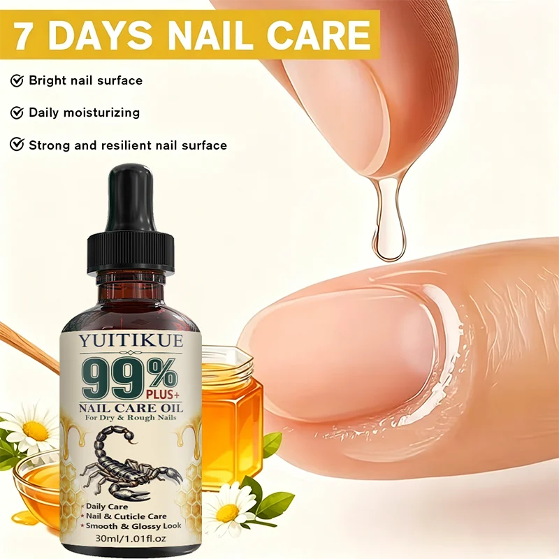 YUITIKUE 99% Plus Nail Care Oil 30ml Moisturizing Cuticle Oil Improve Dry Rough Fingernails Toenails Nail Strengthener