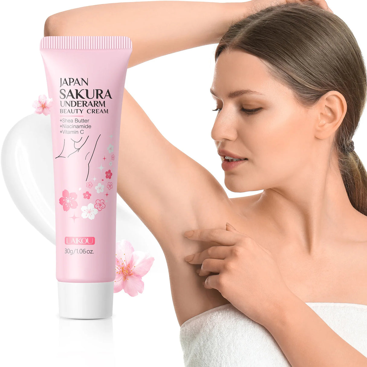 Laikou Sakura Underarm Cream Knee Buttocks Dark Skin Improve Melanin Pigmentation Korean Skin Care Product 30g