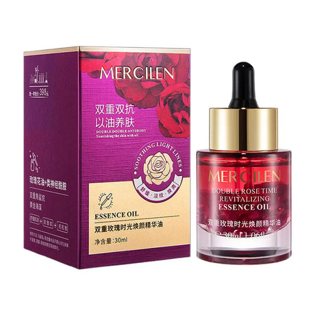 1/2/3pcs 30ML Double Rose Petal Radiance Essence Oil Facial Care Tightening Moisturizing Brightening Face Serum Korean Skin Care