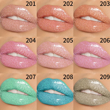 9 Colors Moisturizing Diamond Shimmer Glitter Lip Gloss Makeup Sparkling Glitter Liquid Lipstick Pearl Lip Gloss Sexy Lip