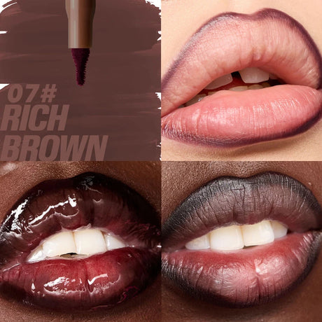 Plush Lip Brush Head Cherry Red Lip Liner Lip Contour Tint Lipstick Pencil Waterproof Velvet Brown Matte Lipliner Pencil Makeup