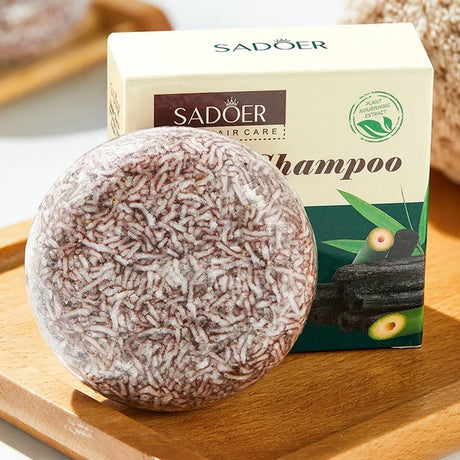 Bamboo Charcoal Shampoo Soap Anti Dandruff Anti Itching Deep Cleansing Hair Soap Lightening Strengthening Hair Roots Refreshing