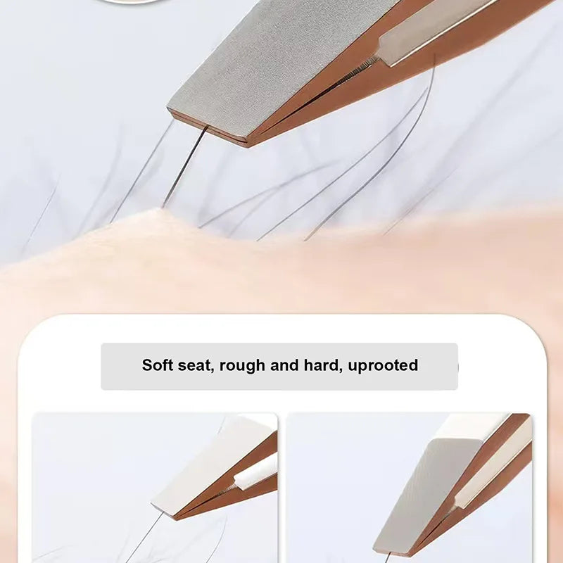 Stainless Steel Tweezers for Eyebrows, Facial Hair & Ingrown Hairs Removal - Precision Slanted Tips, Ergonomic Grip, No Electric