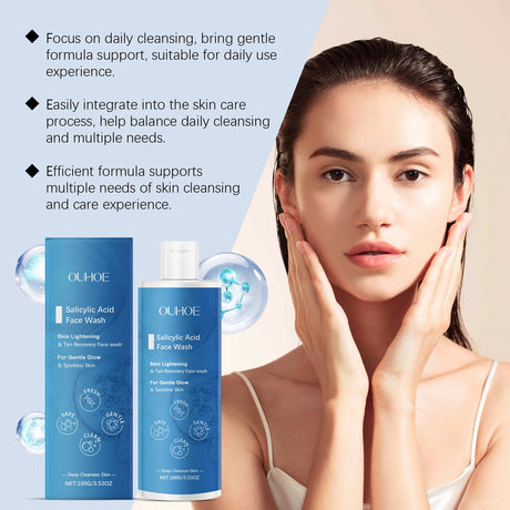 Salicylic Acid Facial Cleanser Acne Treatment Moisturizing Oil Control Skincare Face Wash Cleansing Pore Hydrating Skin Care