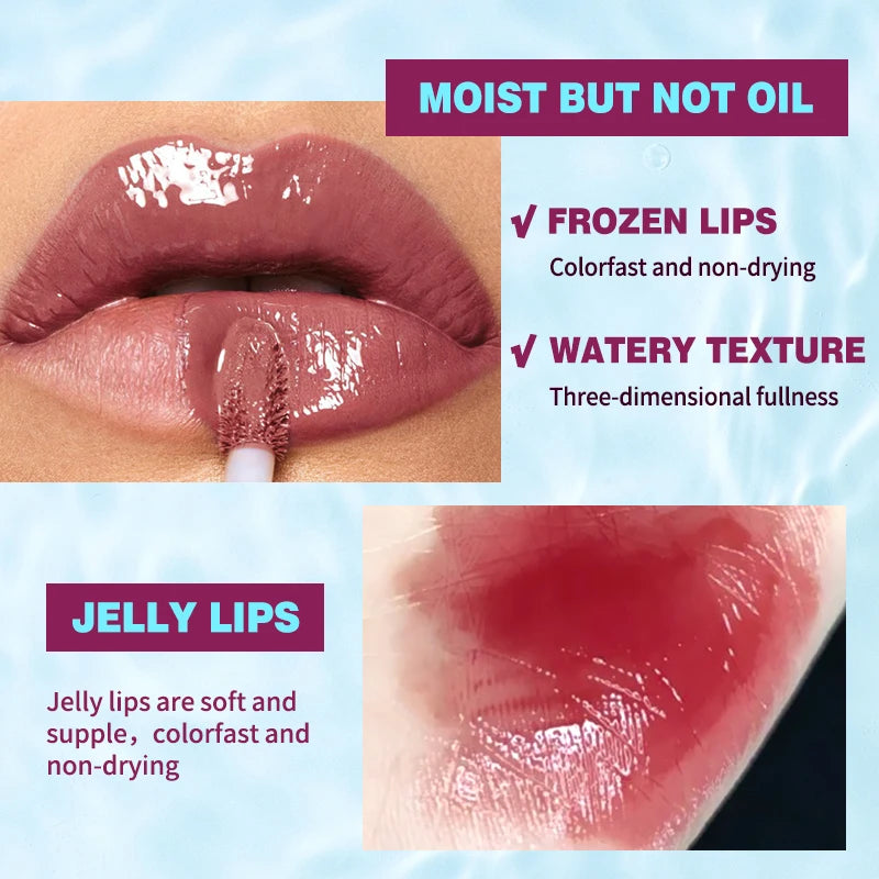 1PC mirror lip gloss, moisturizing, lightweight, non greasy, long-lasting luster, non stick to cup lip gloss