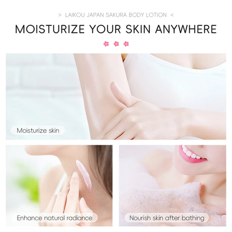 Laikou Cherry Blossom Body Lotion Moisturizing & Repairing Winter Chapped Skin Care Moisturizing Without Greasiness 200g/120g
