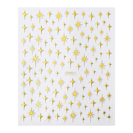 Metal Laser Holographic Star Nail Stickers, Disposable Self-Adhesive Resin Nail Decals for Women, Art Decor Accessories