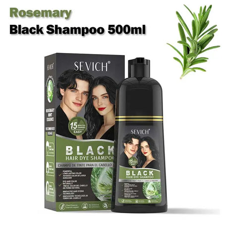 Rosemary Black Hair Dye Shampoo 500ml Diy Herbal Coloring Hairs Instant Gray To Black Instant Coloring Shampoo For Women&Men