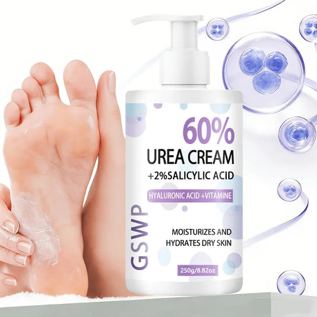 GSWP 60% Urea Moisturising Hand and Foot Cream, Containing Salicylic Acid, Protects and Nourishes Hands and Feet. 250g/500g