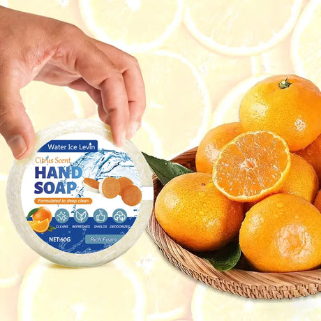 Hyaluronic Acid & Collagen Hand Soap, Deep Cleansing Moisturizing Citrus Scented Liquid Soap for Smooth Hands 60g