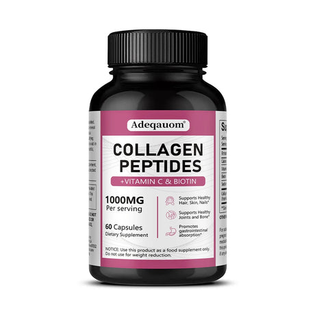 Multi Collagen Peptides Capsules with Vitamin C, Biotin, Support Skin Hair Nail Joint Bone Digestion & Intestinal Wellness