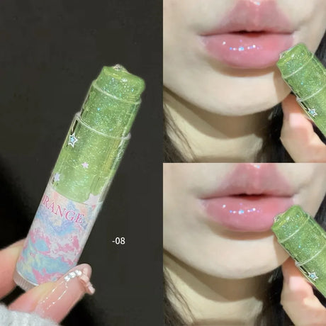 Fruit Jelly Shimmer Color-Change Lip Balm Hydrating Moisturizer Tinted Lip Care for Plump Juicy Lips Water Gloss Lipstick Makeup
