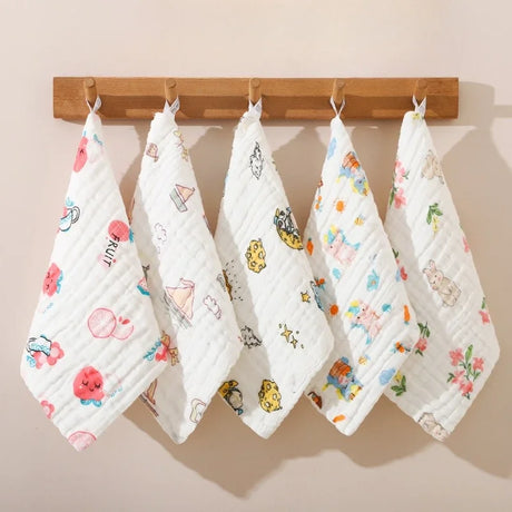 5 Pieces/set of Saliva Wipes Baby Cotton Gauze Super Soft 6-layer Face Towels Handkerchiefs Baby Wet Wipes Baby Towels Baby Care