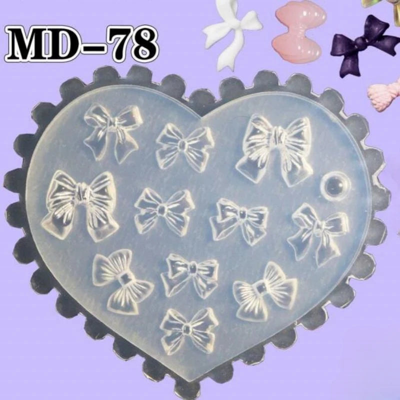 1Pcs 3D Silicone Nail Art Mold Reusable INS Fashion Versatile Camellia Bow Kawaii Butterfly DIY Party Nail Decoration Art