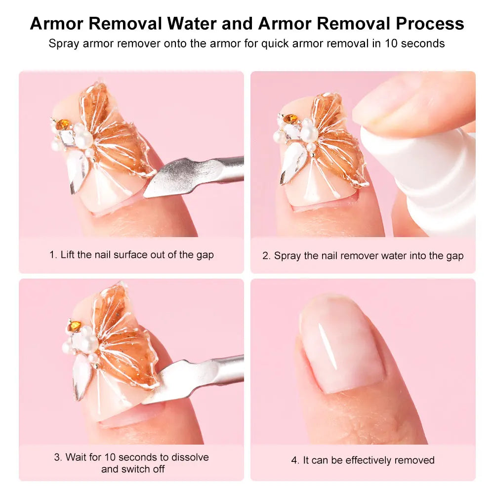 LIMEGIRL 60ml Nail Remover Gel Remover Nail Liquid Easy Soften Remove Fake Nails Solid Adhesive Press-On Nail Gel Remover Tool