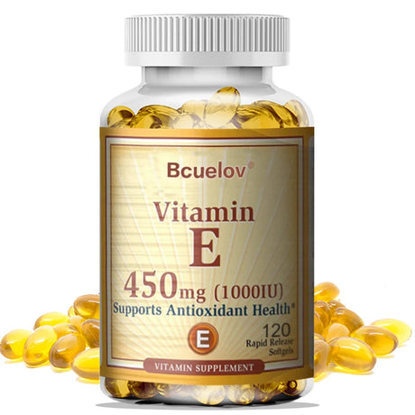 Bcuelov Vitamin E 1000 IU 450mg - for skin, hair, circulatory health, immune system support - antioxidant supplement