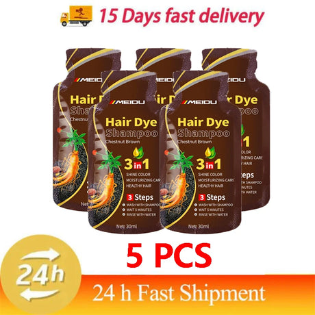 Pure Natural Herbal Hair Dye Shampoo Change Hair Color Cover Gray Hair White Hair Treatment Bubble Plant Hair Dye Hair Care New