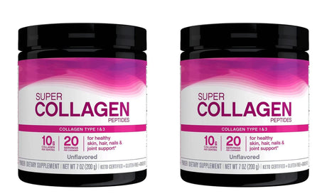 Super Collagen Powder Type 1 & 3 Hydrolyzed Bovine Collagen Supports Healthy Looking Skin Hair Nails Unflavored 20 Servings