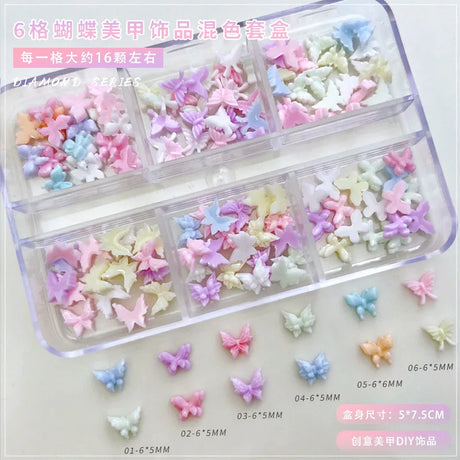 Conch Shell Coconut Tree Mermaid Tail Star Butterfly Heart Rhinestone Bowknot Christmas Snowflake Nail Art Accessory Decorations