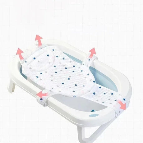 Baby Bath Net Mat Children Newborn Adjustable Bathtub Pillow Seat Cushion Cross-shaped Anti-slip Bathtub Shower Cradle Bed Seat