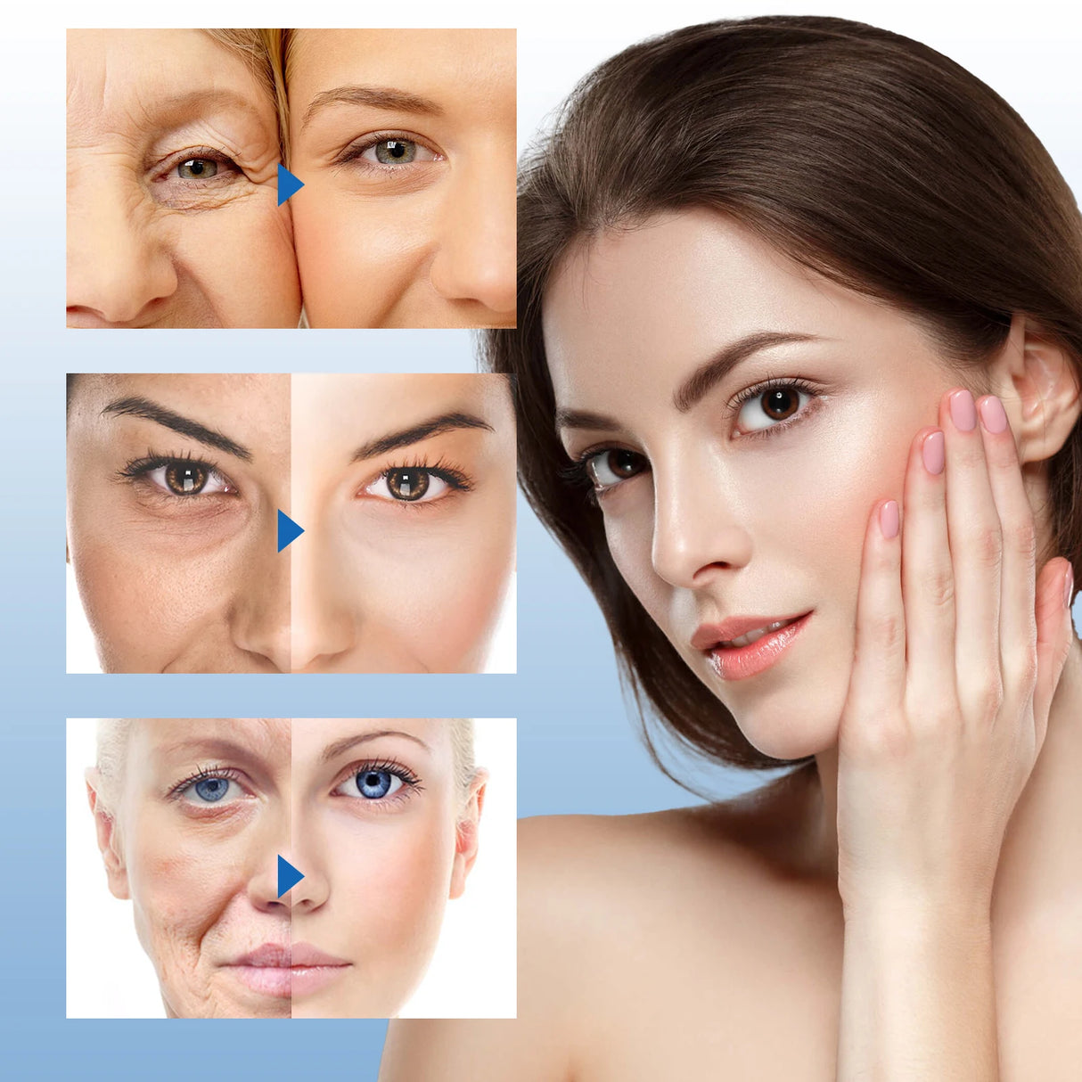 Hoygi Blue Copper Peptide Firming Serum for All Skin Types Collagen Boost Repair Hydrating Fast Absorbing Non-Irritating
