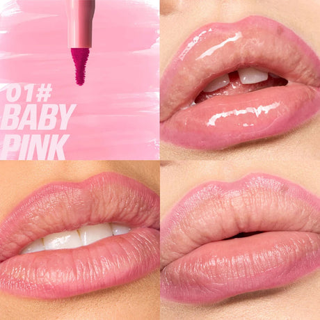 Plush Lip Brush Head Cherry Red Lip Liner Lip Contour Tint Lipstick Pencil Waterproof Velvet Brown Matte Lipliner Pencil Makeup