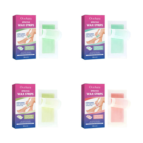 OceAura Hair Removal Wax Strips for Legs and Body Hair Growth Postponement Easy Operation Non-Irritating Depilatory Wax Strips