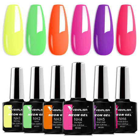 VIP5 Venalisa Nail Gel Polish Jelly Color HEMA/TPO FREE Nude Pink Semi Permanent Soak Off UVLED Gel Polish Sparkle Gel Varnish