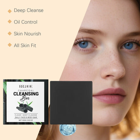 EELHOE Bamboo Charcoal Clean Soap Remove Blackheads Clean Dirt Oil Control Moisturize Shrink Pores Exfoliate Facial Cleans Soap