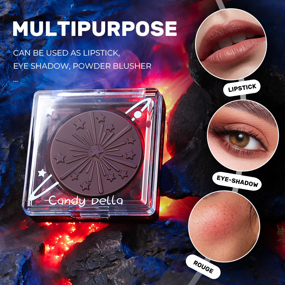 Candy Bella Black Blush & Fuwa Contour Powder - Soft Matte, Face-Focus Brightening, Shading & Blurring, Includes Peach (Multi-Pu