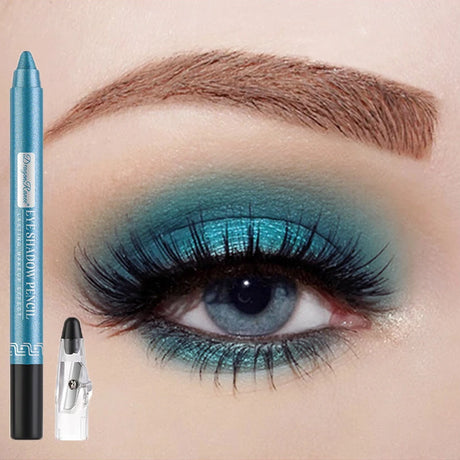 Metallic Blue Pearlescent Eyeshadow Pencil Stick Lasting Waterproof Smoky Glitter Grey White Purple Eye Shadow Highlighter Pen