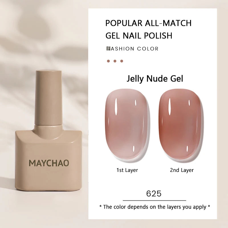 MAYCHAO Gel Nail Polish 12ML Full Coverage Base Top Coat Soak Off Gel Polish UV LED Gel Semi Permanent Varnishes Design Nail Art