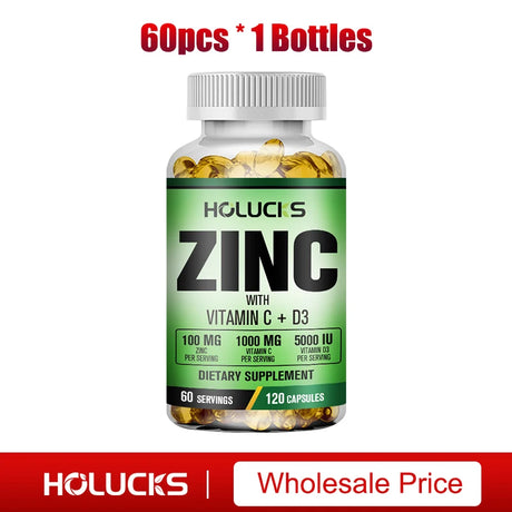 Buy 1 Get 1 Free! Pure Zinc Supplement, for Immune System Booster, Wound Healing & Antioxidant Defense for Year-Round Wellness