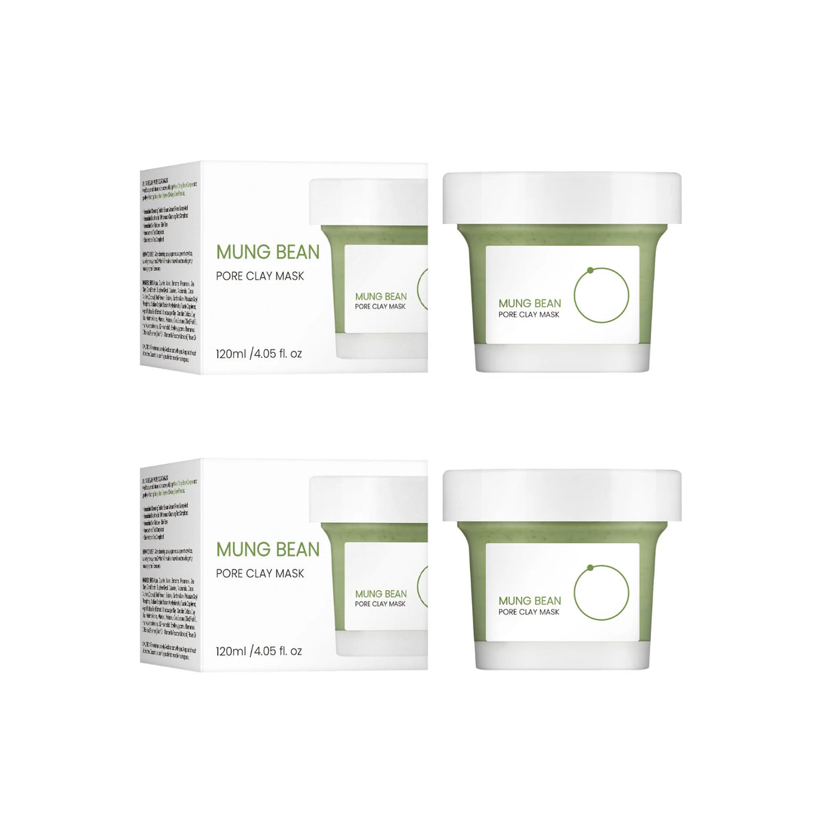 Mung Bean Pore Clay Mask 120ml - Deep Cleansing Face Mask for Blackhead Removal, Skin Brightening & Pore Minimizing