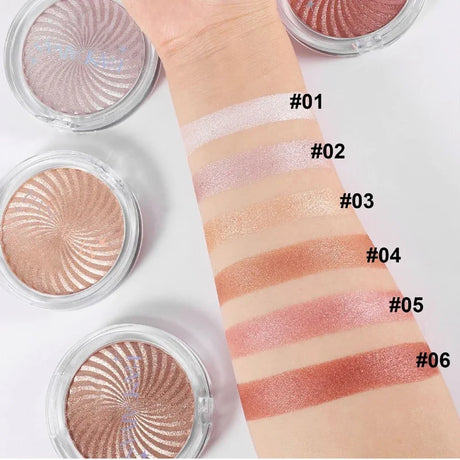 Diamond Highlighter Pearly Powder Palette Glitter Fine Shimmer High Gloss 3D Natural Face Contour Waterproof Long Lasting Makeup