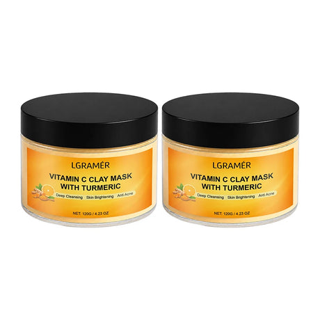 120g Turmeric Clay Mask, Deep Cleansing Formula, Effectively Controls Oil, Tightens Pores, Fades Dull Complexion and Rough Skin