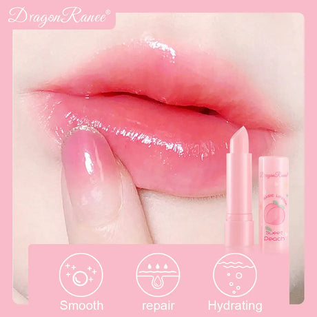 Peach Temperature Change Lip Balm Clear Crystal Jelly Lipstick Tint Warming Change Lip Balm Moisturizing Anti-drying Lip Care