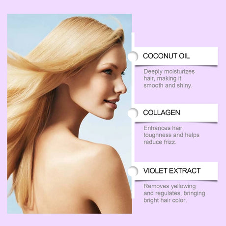 Purple Shampoo, Long-Lasting Color Care, Daily Nourishing, Smooth and Moisturizing Hair, Purple Shampoo