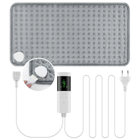 Electric Heating Pad with 9 Heat Settings 4 Timers, Soft Plush USB Washable Heated Mat for Back Neck Belly Office Home