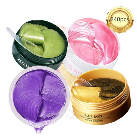 240pcs=120pairs Eye patches Hyaluron Acid & Gold & Seaweed & Black Pearl Hydrating Moisturizing Crystal Collagen Gel Eye Mask