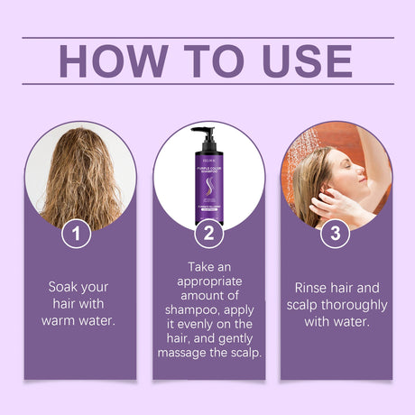Purple Shampoo, Long-Lasting Color Care, Daily Nourishing, Smooth and Moisturizing Hair, Purple Shampoo