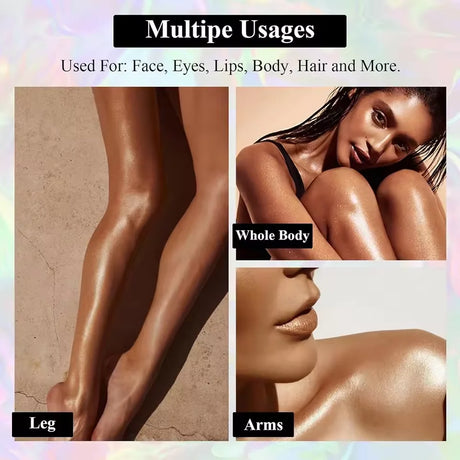 Pearlescent Diamond Liquid Highlighter Contour High Gloss Finish Luminizer Makeup Gel Face Body Brighten Glitter Natural Contour